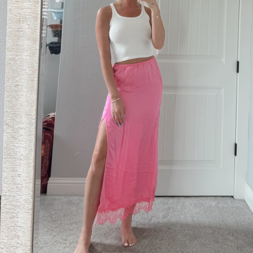 Pink Aerie satin maxi skirt!